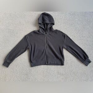 AnF Charcoal Grey Waffle Zip-Up